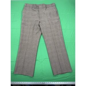 Vintage Levis Action Slacks Mens Brown Plaid Dress Pants 36x30 Wool Blend USA